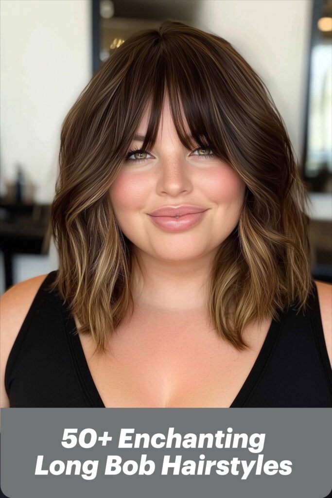 cortes de cabelo para rosto redondo feminino Corte em Camadas Longas